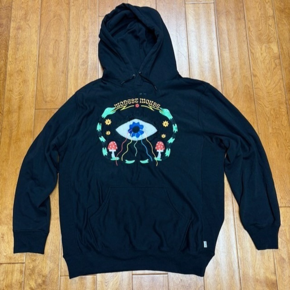 Modest Mouse Mens Hoodie Sz XL Band Music 3D Graphic Mushrooms Snake Eye Grunge